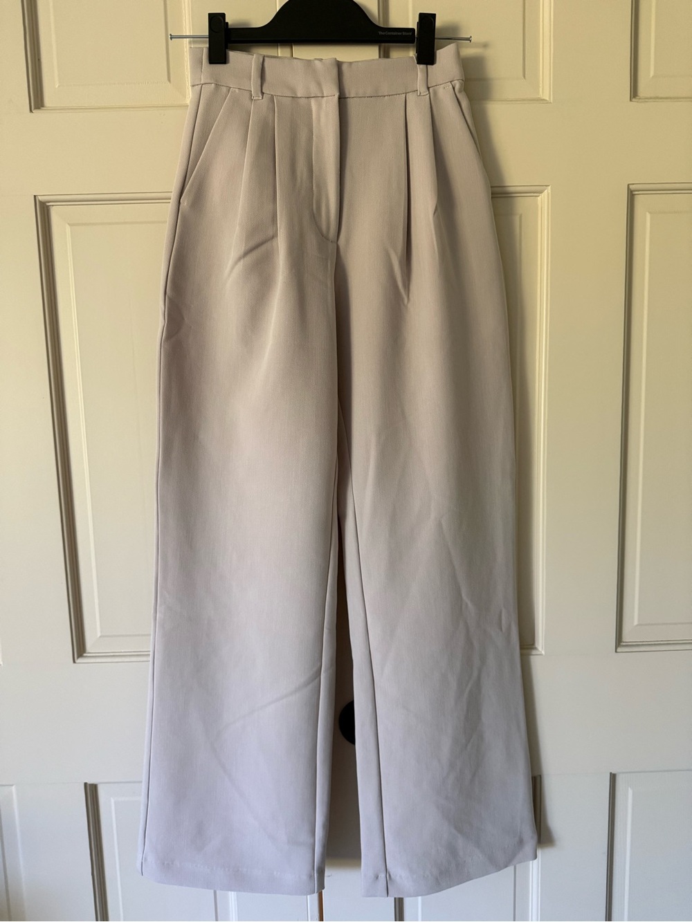 Abercrombie & Fitch High-Waist Wide-Leg Pants in Light Taupe
